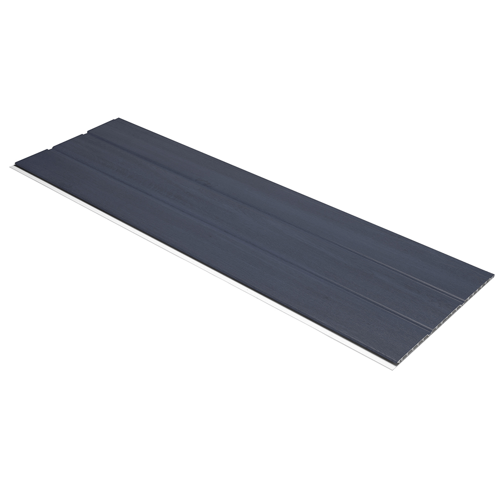 300mm x 9mm Anthracite Grey Woodgrain Eco Hollow Soffit 5m Image